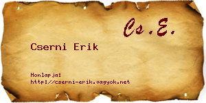 Cserni Erik névjegykártya